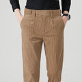 Winter Autumn Men Basic Style Corduroy Pants Solid Simple Business Casual Loose Straight Khaki Trousers Male