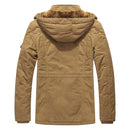 Winter Military Thermal Jacket Men Casual Thick Warm Army Pilot Parkas Coats Multi-pocket Outwear Fleece Hooded Bomber Clothes