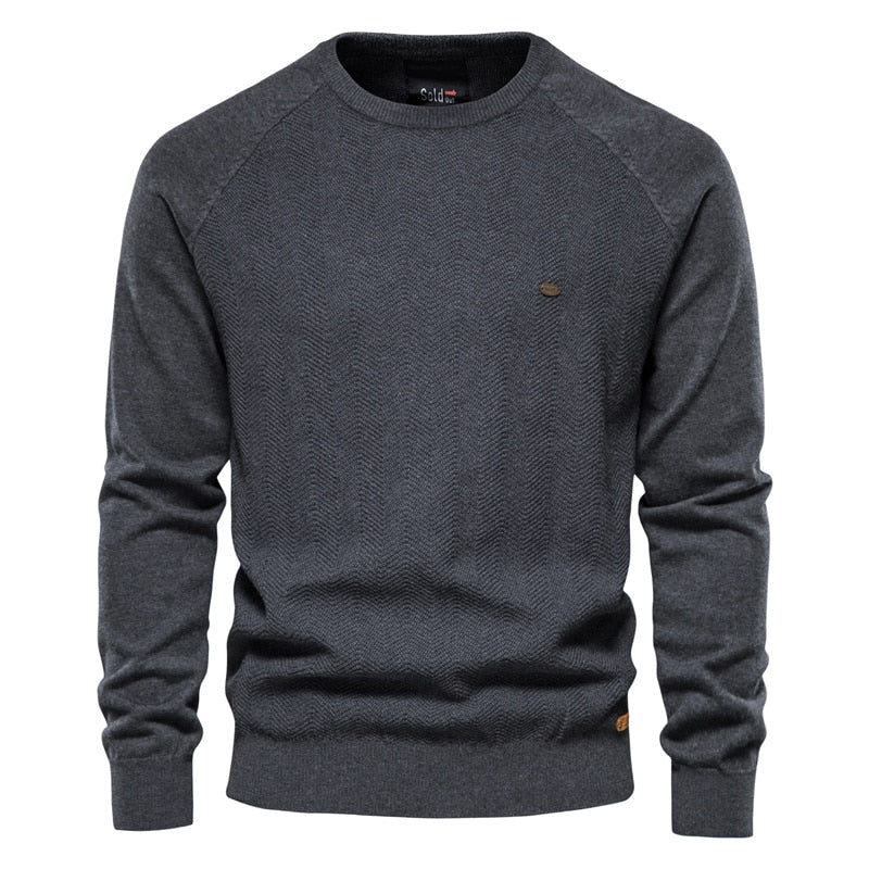 Cotton Drop Sleeve Sweater Men Casual Solid Color Basic Pullovers Knitted Sweaters Male New Winter Quality Mens Sweater