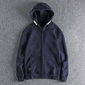 Plush and thickened Hooded Sweater men autumn and winter pure casual youth cardigan coat outerwear