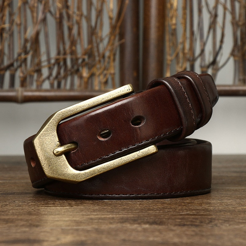 3.8CM Thick Real Genuine Leather Strap Male Belt Men Luxury Designer Belts For Jeans Pin Buckle Ceinture