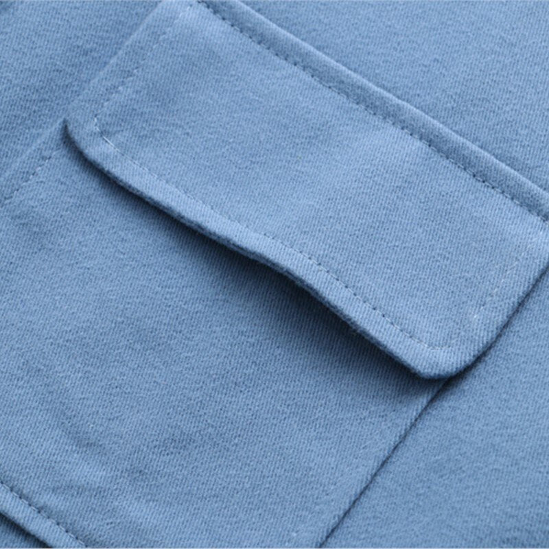 Long Shirt Women Clothing Cotton Two Pockets Fabric Blouses Casual Asymmetrical Length Tops Autumn