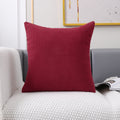 Soft Solid Short Plush Velvet Cushion Cover Ivory Navy Orange Green Grey Red Tan Pink White Pillow Case for Home