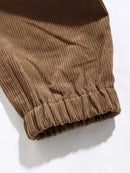 Corduroy Cargo Pants for Men Beam Feet Tooling Trouser Fall Winter Low-waist Techwear Trouser Solid Long Pant with Pockets