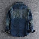 Classic men jeans shirt, work bag youth autumn winter coat