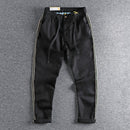 Casual pants men simple work clothes trend youth fit small straight trouser