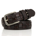 Genuine leather braided belt man male belts luxury design waist strap male Quality first layer cow skin belt for jeans