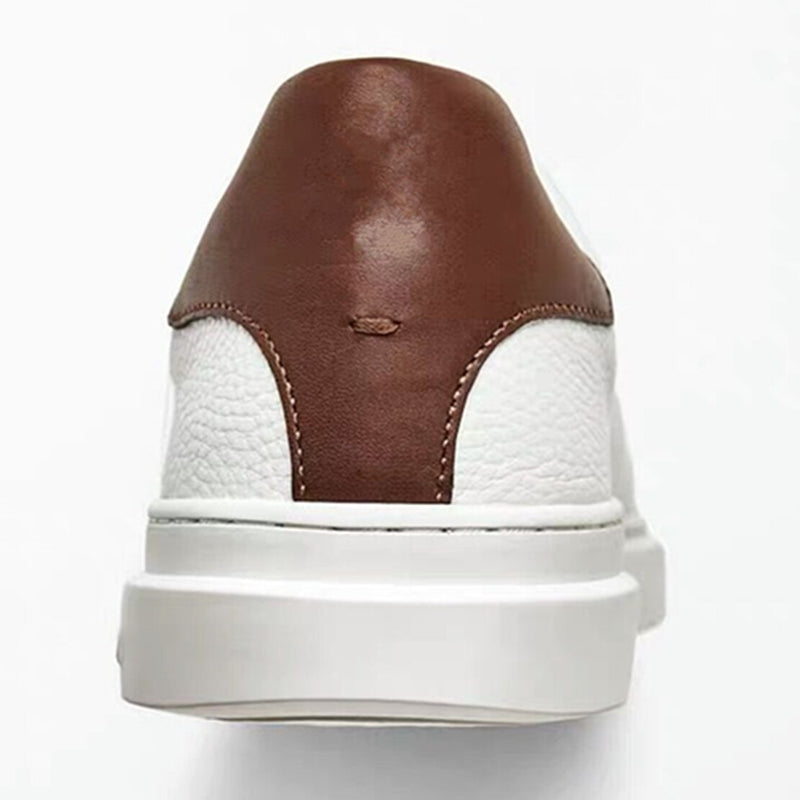 Pure White  Shoes Man Genuine Leather Casual Shoes Man Sneakers