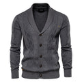 Cotton Argyle Cardigan Men Casual Single Breasted Solid Business Cardigans Winter Sweater Man
