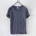 Summer Pure Cotton For Men O-Neck Solid Casual Thin T Shirt Basic Tees Male Short Sleeve Tops Clothing