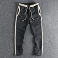 Side contrast stitching knitted thick casual pants men loose leggings trouser