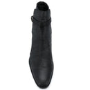 Designer Luxury lizard pattern Pointed toe Real Leather Buckle Strap Man Boots