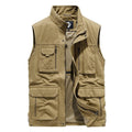 Tactical Cargo Vest Jacket Men's Clothing Casual Jean Black Coats Work Vests For Men Winter Multi-pocket Sleeveless
