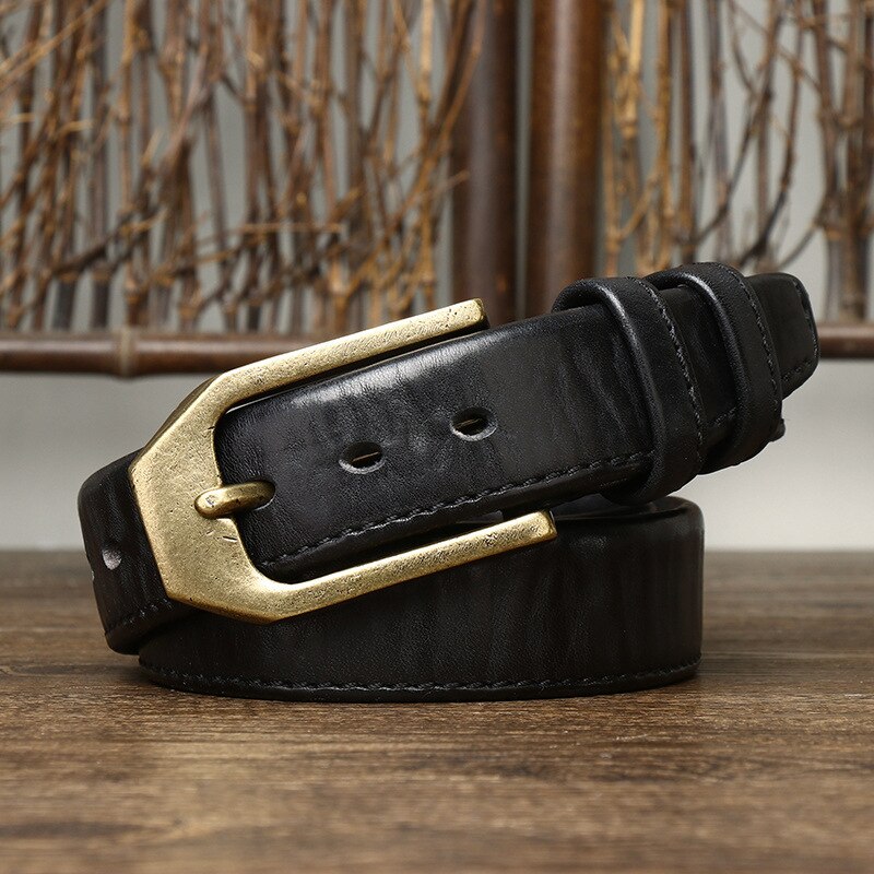 3.8CM Thick Real Genuine Leather Strap Male Belt Men Luxury Designer Belts For Jeans Pin Buckle Ceinture