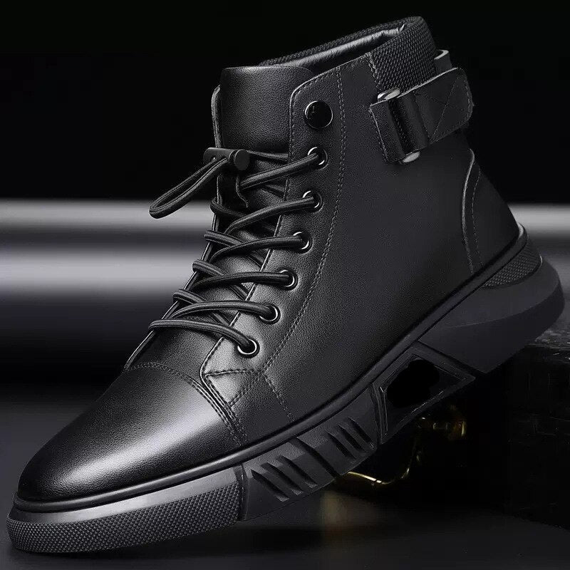 Autumn Winter Men Shoes High Top Leather Versatile Boots For Men