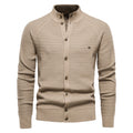 Knitted Mens Cardigan Cotton High Quality Button Mock Neck Sweater for Men New Winter Designer Cardigans Men