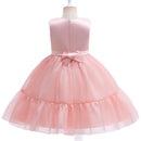 Pink Soft Velvet Flower Girls Wedding Dress Formal Ceremonies Ball Gown Kids Clothing Little Child Birthday Party Prom