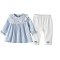Spring and Autumn Kids Clothing Baby Girl Sets Infant Lace Love Printing Tops Trousers Suit Outing Children Fall Clothes