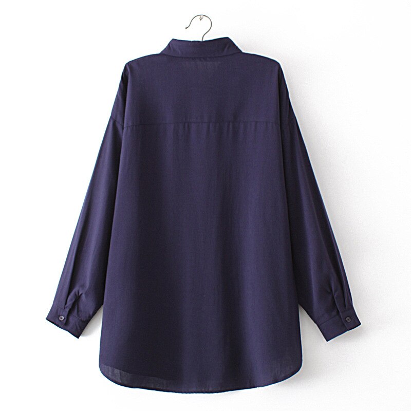 Women Clothing Loose Fit Solid Tops Casual Asymmetrical Length Rayon Blouses Autumn