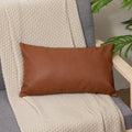 Solid Brown Cushion Cover 45x45cm Faux Leather Modern Solid Outdoor Plain Pillow Cover For Couch Sofa Chair Bed Home decoration