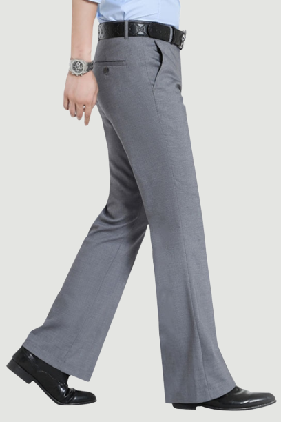 Men Flared Boot Cut Trousers Business Casual Classic Office Comfortabl