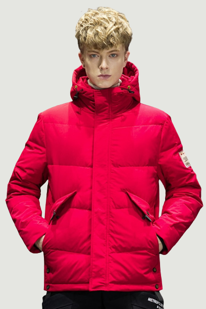 Duck Down Jackets Hooded Zipper Windproof Mens Winter Warm Coat Outwears