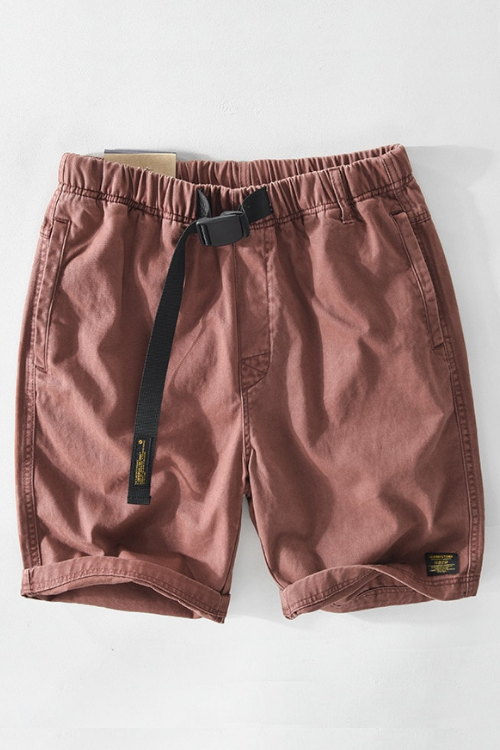 Summer Men High Quality Cotton Cargo Shorts Sport Jogger Simple Loose Solid Zipper