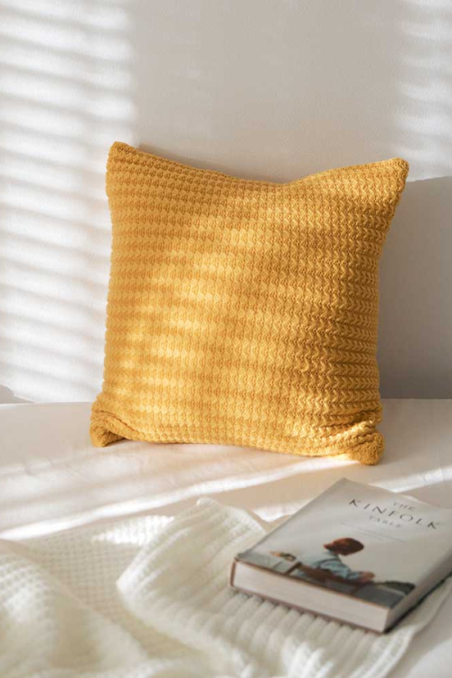 Soft Cushion Cover 45x45cm Mustard Yellow Pink Beige Grey Pillow Cover Knit Home decoration Square Pillow Case For sofa Bed