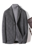 Cashmere Wool Plaid Coat Men Autumn and Winter Woolen Jacket Gray Trench Coats Smart Casual Overcoat Trendy Mens Clothing