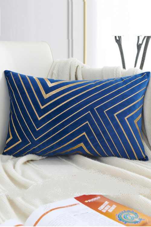 Luxury Velvet Cushion Cover 30x50cm Nordic Style Gold Embroidered Blue Grey Yellow Home Decorative Pillow Cover For Couch Bed