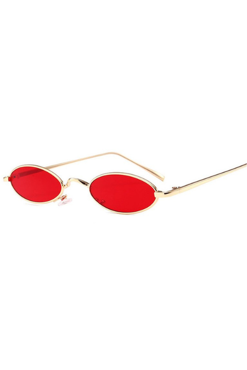 Hot Small Oval Matal Sunglasses Women Designer Vintage Red Black Clear Lens Glasses