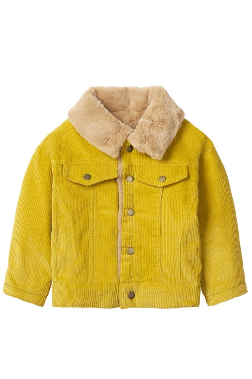 Winter Boys Girls Jacket Corduroy Sherpa Lined Trucker Warm Thickening Coats for Toddler Outerwear Thermal Jackets