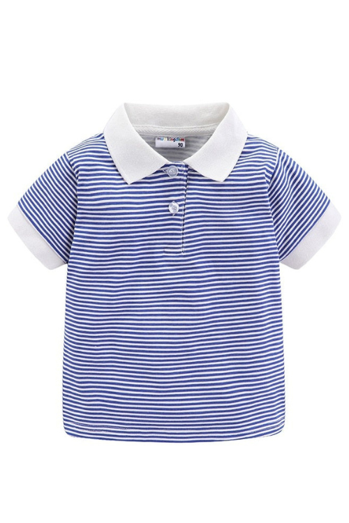 Summer Boys Girls T-Shirts Striped Turn-down Collar Adorable Tops for Kids Clothes Cotton Tees Polo Shirt