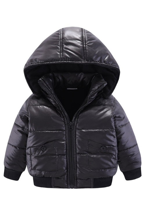 Little Boys Girls Winter Coats Solid Warm Thicken Cotton Removable Hooded Jacket for Kids Clothing Baby Wear