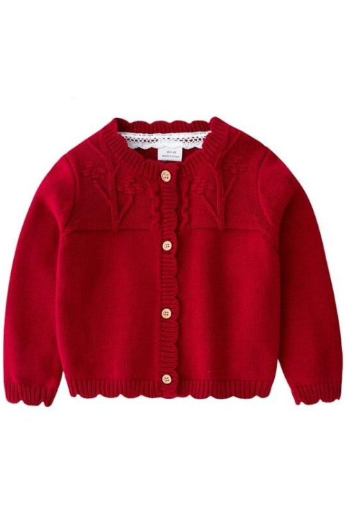 Toddler Girl Sweater Knit O-Neck Babes Cardigan Kids Baby Toddler Coat Top Knitting Children Spring Clothes
