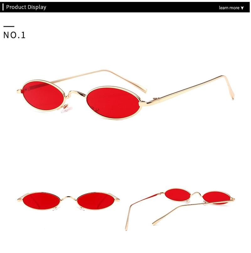 Hot Small Oval Matal Sunglasses Women Designer Vintage Red Black Clear Lens Glasses