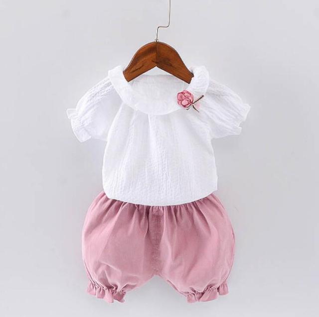 girls Summer outfits Toddler kids baby girls outfits cotton Tee Shorts Pants clothes