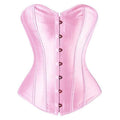 Corset Top Bustiers Overbust Satin Sexy Victorian Corsets Corselet Brocade Vintage Style Women Pink Green