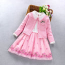 Ensemble de vêtements élégants pour filles, manteau de princesse + robe 2 pièces, costume de fête pour enfants, nouvelle collection printemps-automne