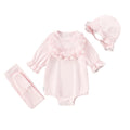 Children Autumn Clothing Newborn Lace Baby Girls Clothes Infant Bodysuit+Hat+tight 3Pcs/set Jumpsuit Playsuit Outfit 0-2Y