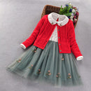 Ensemble de vêtements élégants pour filles, manteau de princesse + robe 2 pièces, costume de fête pour enfants, nouvelle collection printemps-automne