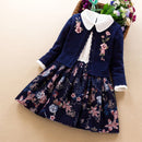 Ensemble de vêtements élégants pour filles, manteau de princesse + robe 2 pièces, costume de fête pour enfants, nouvelle collection printemps-automne
