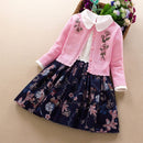 Ensemble de vêtements élégants pour filles, manteau de princesse + robe 2 pièces, costume de fête pour enfants, nouvelle collection printemps-automne