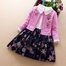 Ensemble de vêtements élégants pour filles, manteau de princesse + robe 2 pièces, costume de fête pour enfants, nouvelle collection printemps-automne