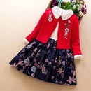 Ensemble de vêtements élégants pour filles, manteau de princesse + robe 2 pièces, costume de fête pour enfants, nouvelle collection printemps-automne