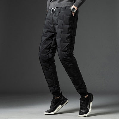 Thicken Sweatpants Winter Men's Plus Velvet Padded Trousers Slim Large Size Warm Pants Solid Trend Sports Jogges Clothing