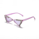 Lunettes de soleil œil de chat pour bébé, verres de soleil en cristal de diamant pour enfants, UV400, nuances d'été, noir, rouge, petites lunettes de luxe