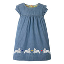 Frocks pour filles été bébé fille enfants vêtements enfant en bas âge lapin Applique décontracté coton robe pour enfants 2-7 ans