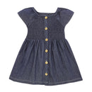 Vêtements d'été pour petites filles, bleu marine, chemise à boutons, pour enfants de 2 à 7 ans, nouvelle collection