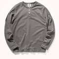 Autumn New Men's Simple Long Sleeve O-neck Pure Cotton Solid T-shirt Bottomed Shirt Retro American Casual